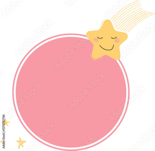 Colorful circular design with playful star, ideal for children's art projects or creative invitations, twinkle twinle little star background