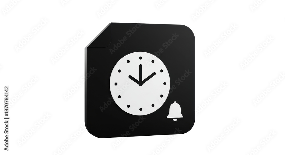 Isolated Clock on a File Icon Isolated Clock on a File Icon