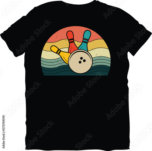Retro Vintage bowling T-shirt design, Typography bowling t-shirt design,  bowling Vector design, Vintage bowling t-shirt design,