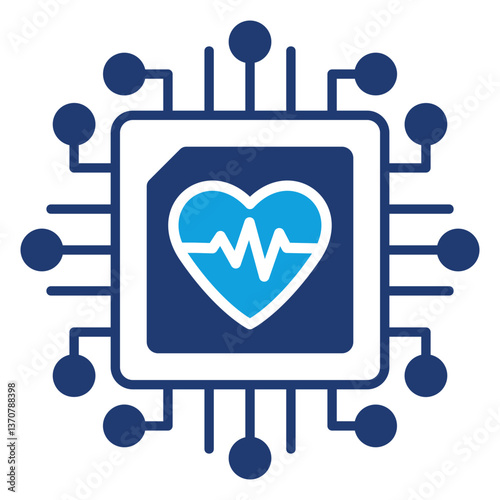 Ai Healthcare Solid Blue Icon