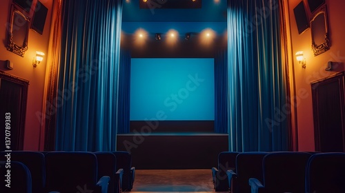 theater stage with curtains and lights