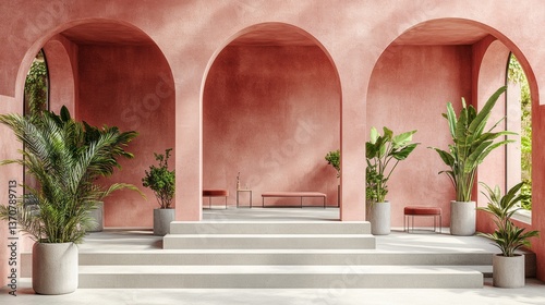Pink Oasis with Botanical Accents