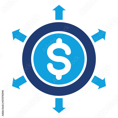 Expansion Solid Blue Icon