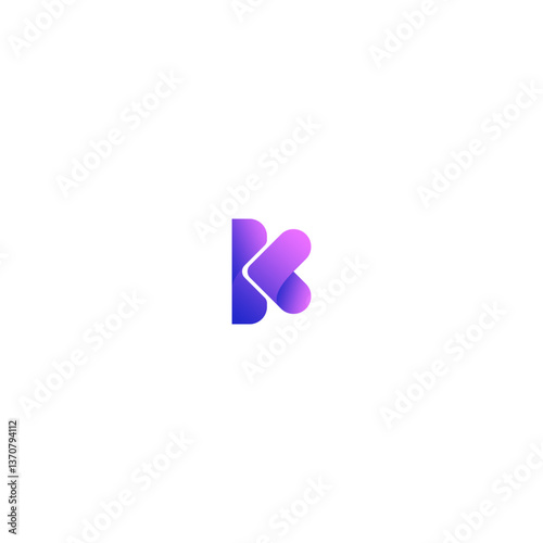 dual meaning K and love logo purple for download