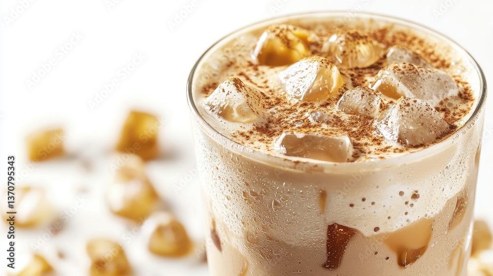 Close-up photography of urban iced latte art and intricate foam designs Close-up photography of urban iced latte art and intricate foam designs