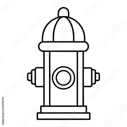Simple Line Drawing of a Fire Hydrant