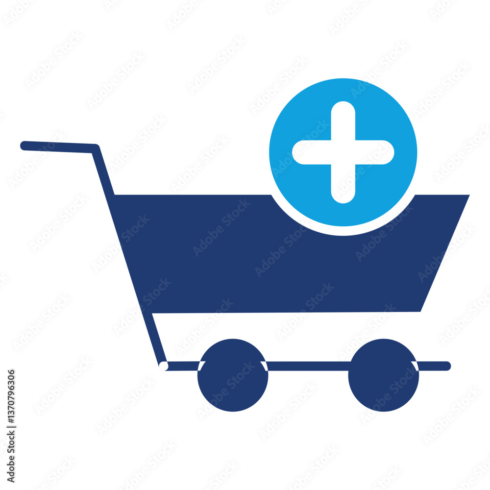Obraz premium Add Cart Solid Blue Icon