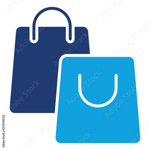 Shopping Bag Solid Blue Icon