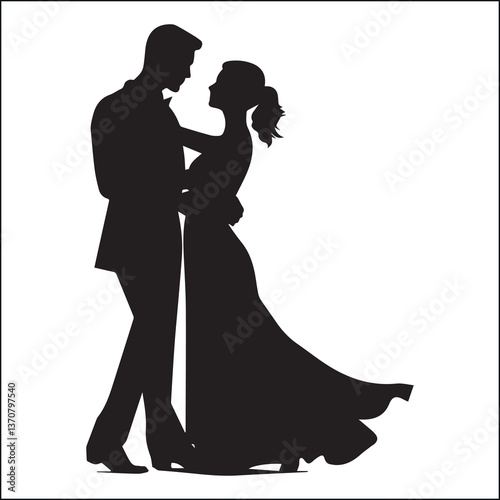 Wallpaper Mural dance partner silhouette, couple Torontodigital.ca