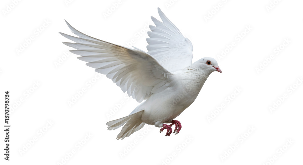 Obraz premium Isolated White Dove in Flight