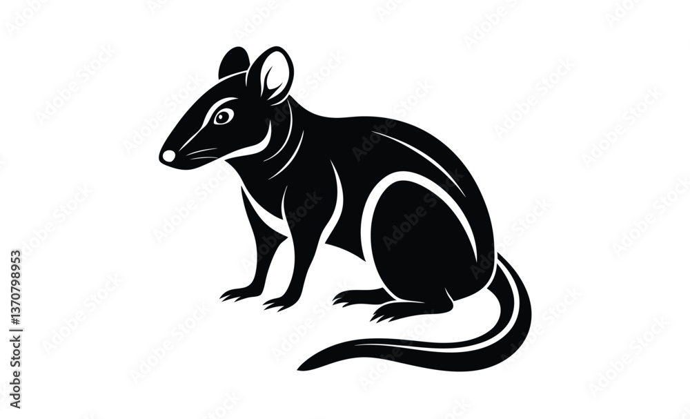 Fototapeta premium A rat vector icon silhouette