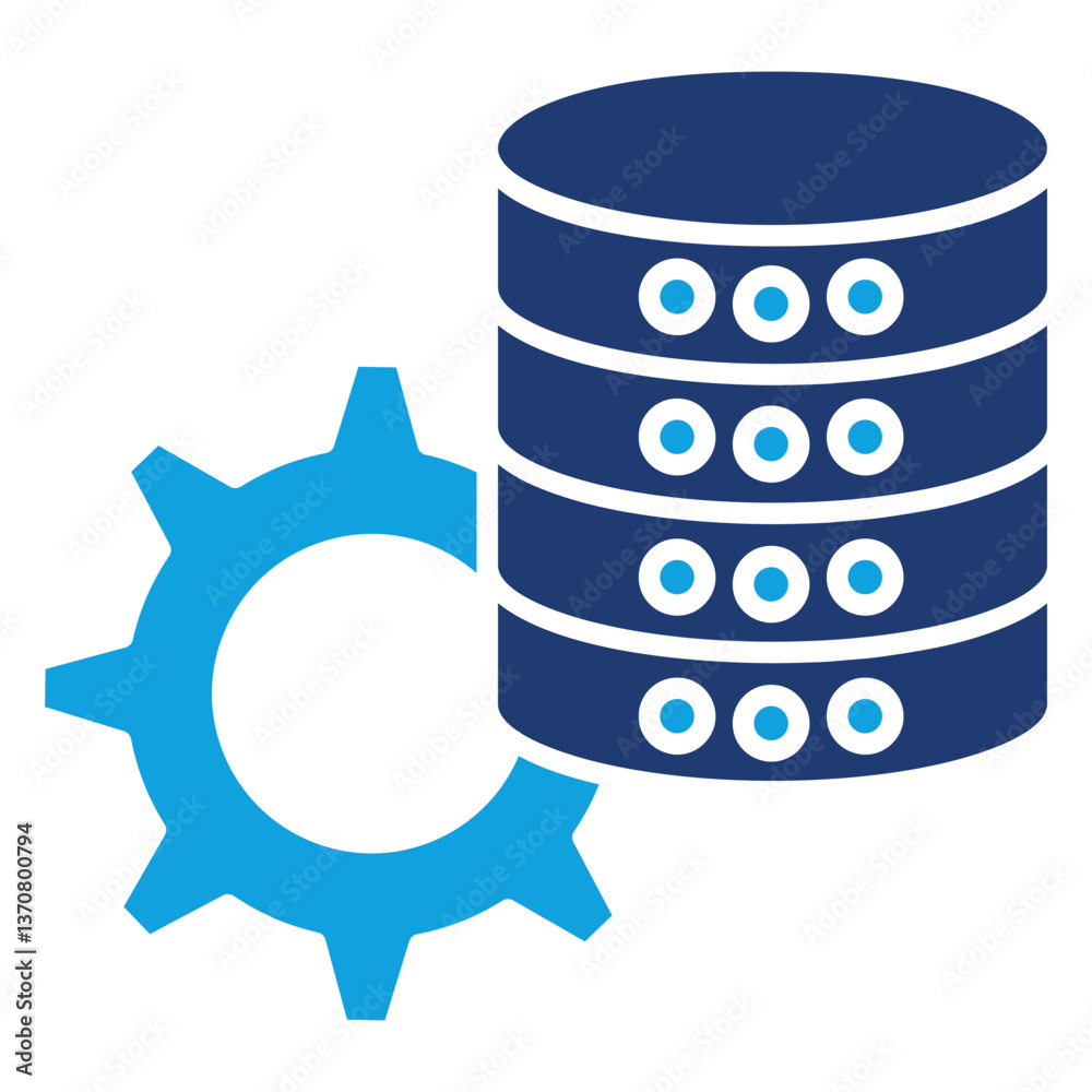 Database Management Solid Blue Icon Database Management Solid Blue Icon