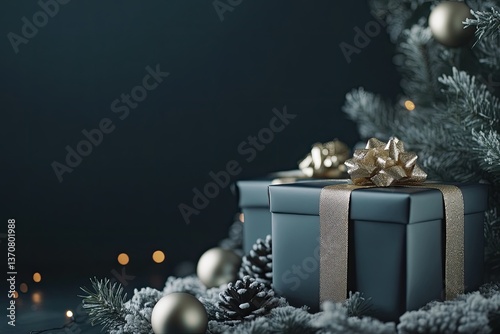 High Definition Picture of Composition for Christmas with Two Gift Boxes