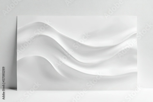 High Resolution of White Glossy Wavy Paper Poster