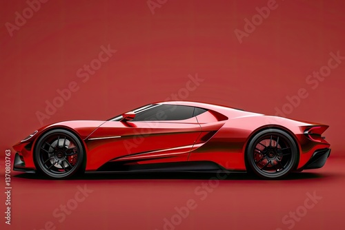 Detailed Picture of Red Sports Car with a Sleek and Modern Design