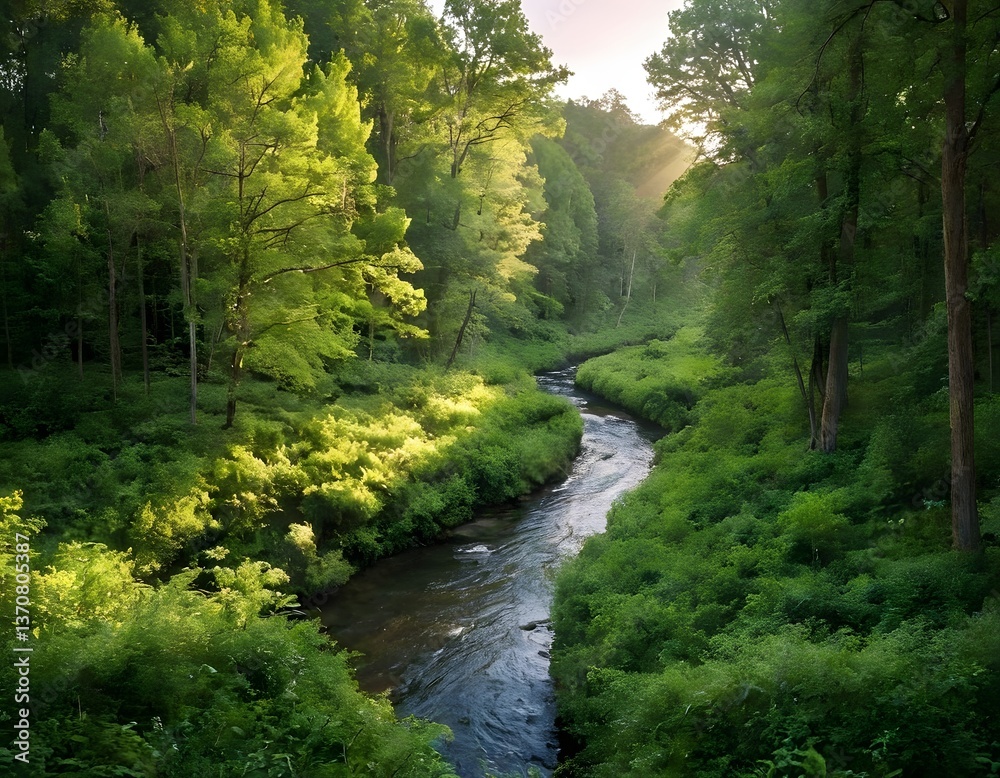 Naklejka premium drones float above while sunlight filters through the tree