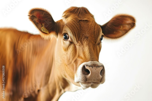 High Resolution Visual of Cow Isolated on White Background