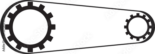 Sprocket and Chain Icon Vector Illustration