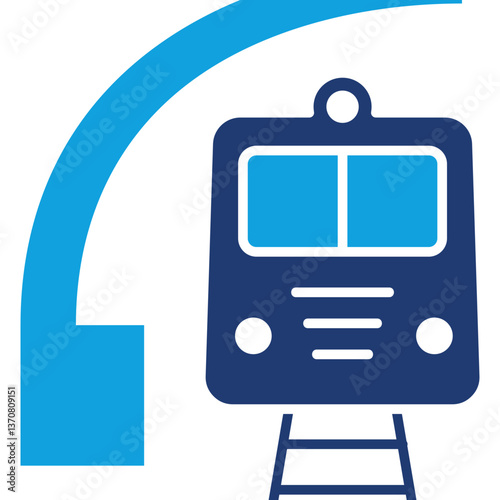 Train Station Solid Blue Icon