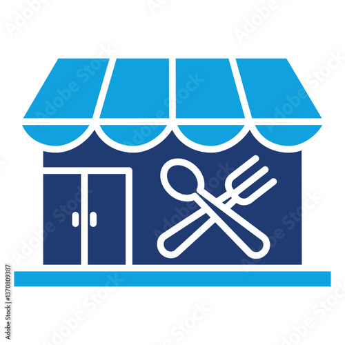 Foodcourt Solid Blue Icon