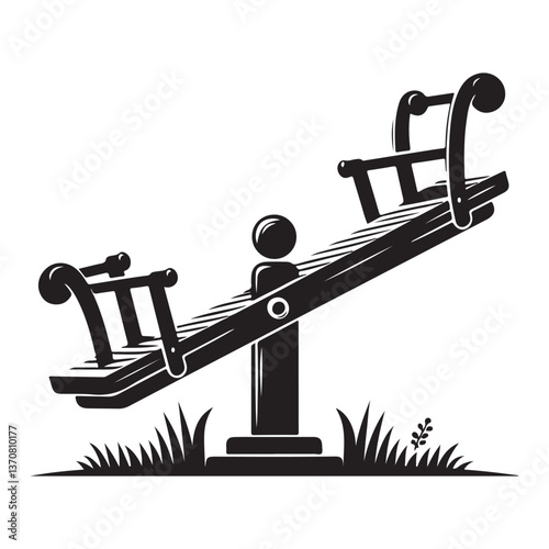 Playground seesaw illustration showing balance and fun kids activity