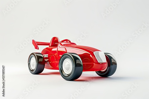 Ultra Hd Image of Red Cartoon Race Car on White Background