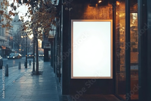 High Definition Image of Poster Mockup Outside of a Shop