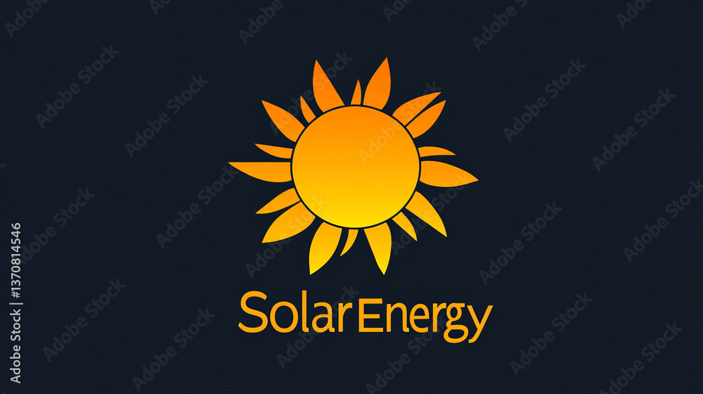 Fototapeta premium Solar energy logo. Suitable for green energy industry
