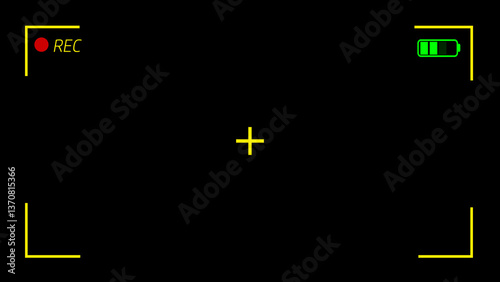 Video recording screen. Recording camera video icon.
