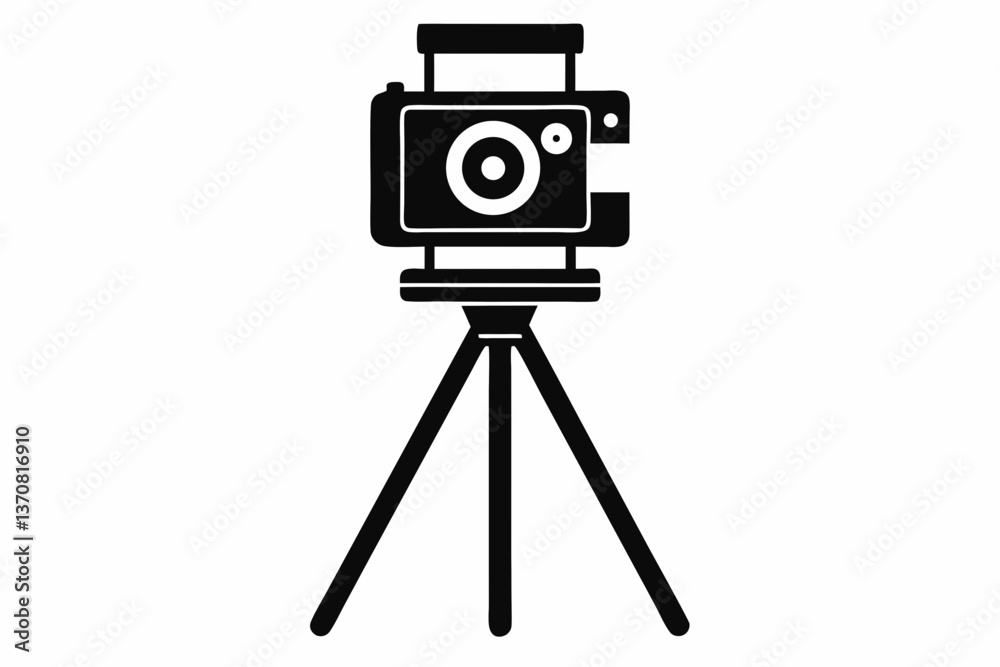 camera stand silhouette line art vector illustration camera stand silhouette line art vector illustration