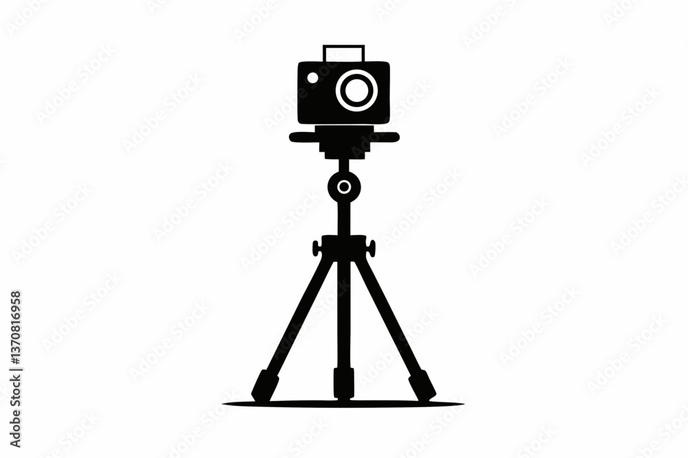 camera stand silhouette line art vector illustration camera stand silhouette line art vector illustration