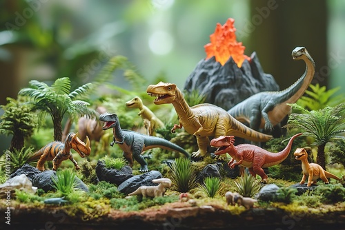 A collection of small, detailed toy animals on a pretend safari