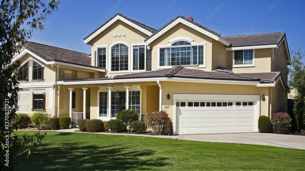 A house with a red and white sign that says A house with a red and white sign that says