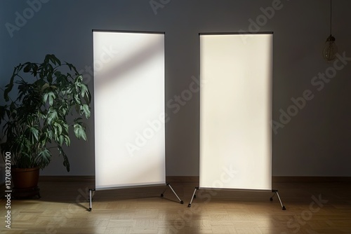 Vibrant Picture of Roll Up Banner Stands Mockup