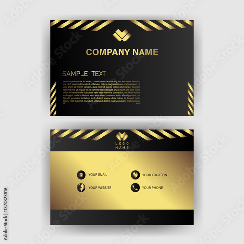 Elegant Black and Gold Business Card Design (33)