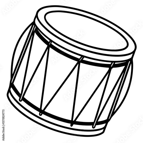 drum silhouette line art vector illustration