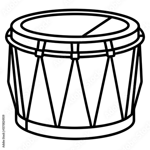 drum silhouette line art vector illustration