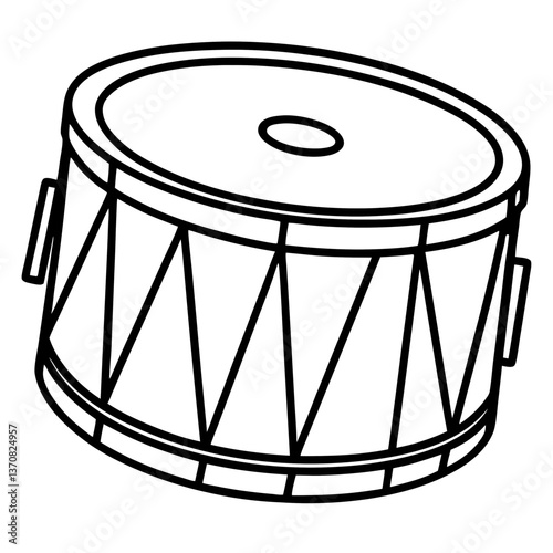 drum silhouette line art vector illustration