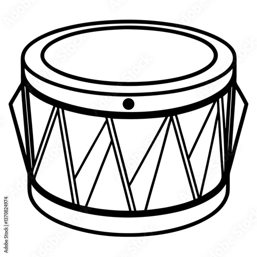 drum silhouette line art vector illustration