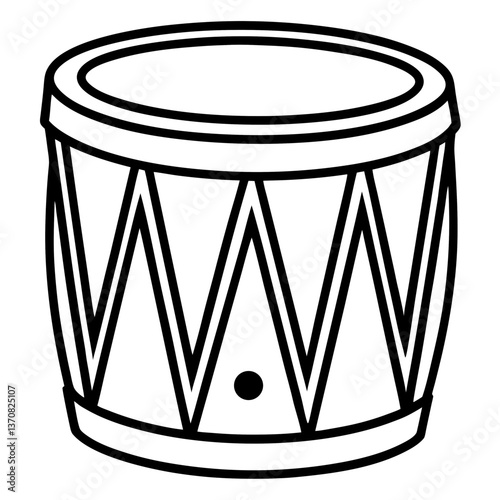drum silhouette line art vector illustration