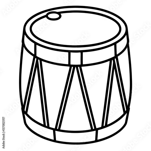 drum silhouette line art vector illustration
