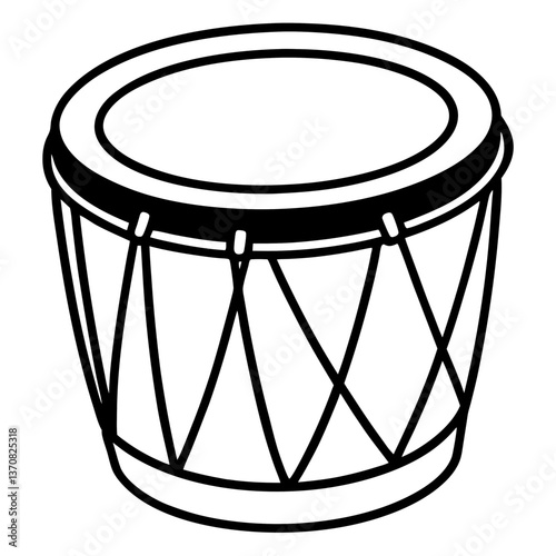 drum silhouette line art vector illustration