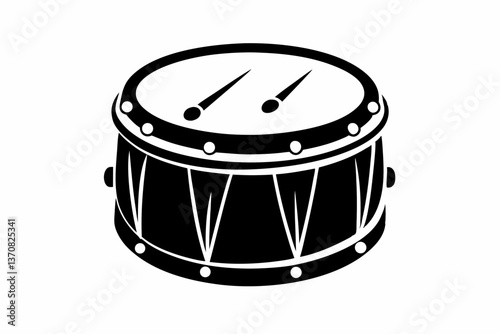 drum silhouette line art vector illustration