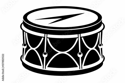 drum silhouette line art vector illustration