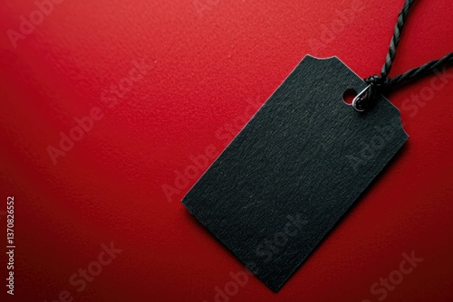 A Black Sale Tag on a Red Background with the Words Black Friday Special Offer