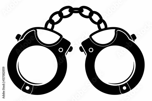 handcuff silhouette line art vector illustration