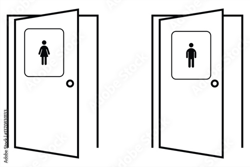 bathroom or toilet icon for men and women, vector illustration