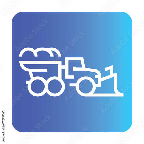 Snowplow line black icon. Vector isolated button.