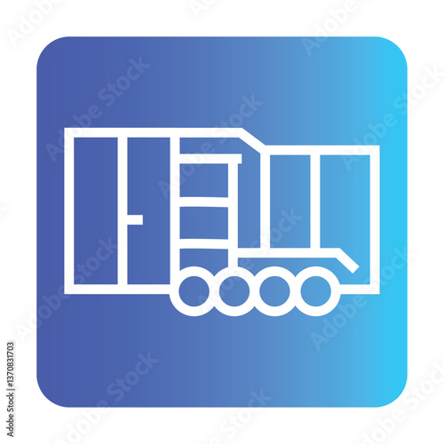 Snowplow line black icon. Vector isolated button.