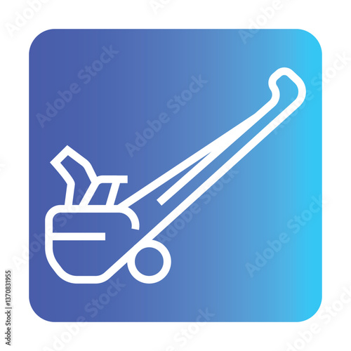 Electric Snowblower line black icon. Vector isolated button.